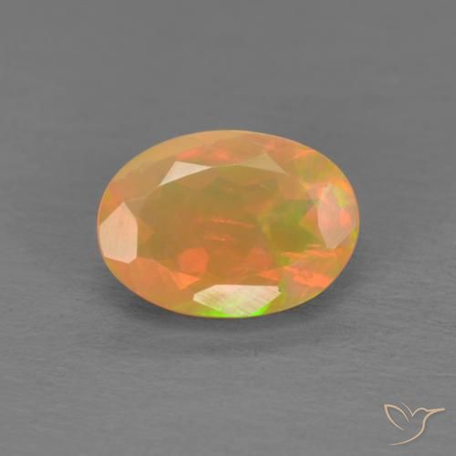 0.74ct Natural Multicolor Ópalo, Ovalada, Translúcido