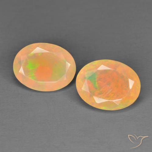 Gemas de Ópalo Multicolor natural de 2.01 ct, Ovalada, Translúcido