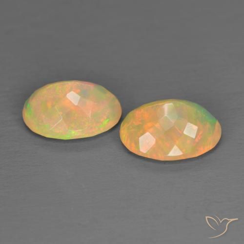 Gemas de Ópalo Multicolor natural de 2.01 ct, Ovalada, Translúcido