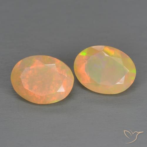 Gemas de Ópalo Multicolor natural de 1.63 ct, Ovalada, Translúcido