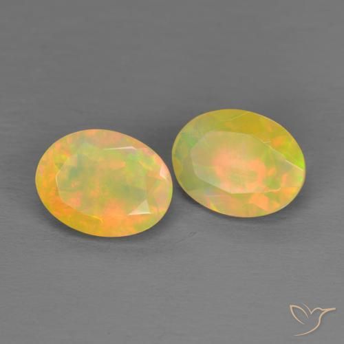 Gemas de Ópalo Multicolor natural de 1.55 ct, Ovalada, Translúcido