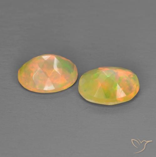 Gemas de Ópalo Multicolor natural de 1.55 ct, Ovalada, Translúcido