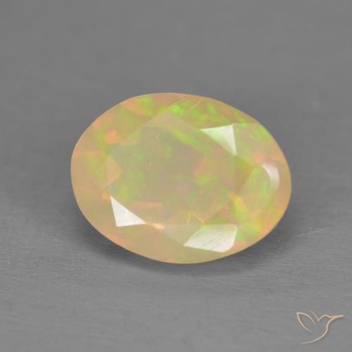 Ópalo Multicolor natural de 1.47 ct, Ovalada, Translúcido