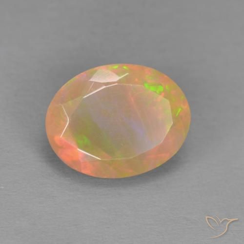 Ópalo Multicolor natural de 1.24 ct, Ovalada, Translúcido