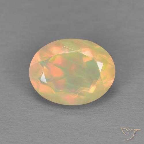 1.22ct Natural Multicolor Ópalo, Ovalada, Translúcido