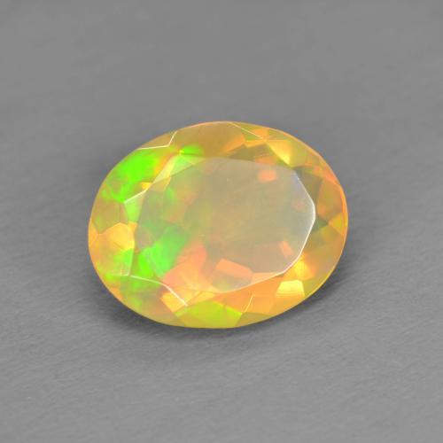 Ópalo multicolor natural de 1,00 ct, corte óvalo, transparente