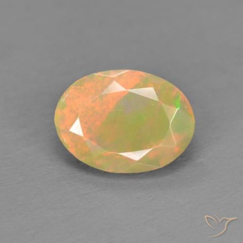 0.82ct Natural Multicolor Ópalo, Ovalada, Translúcido, Photo A