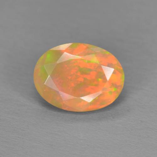 Ópalo Multicolor natural de 0.86 ct, Corte Óvalo, Translúcido