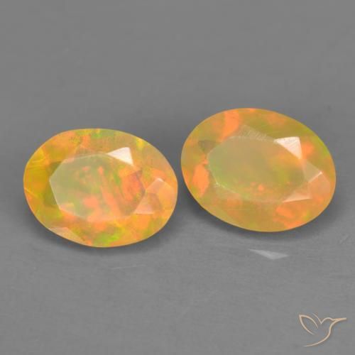 Gemas de Ópalo Multicolor natural de 1.51 ct, Ovalada, Translúcido