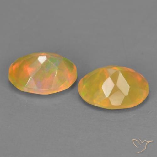 Gemas de Ópalo Multicolor natural de 1.51 ct, Ovalada, Translúcido