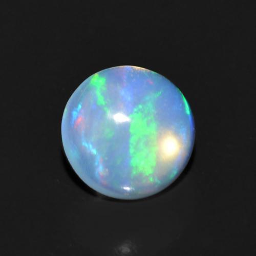 Ópalo Multicolor natural de 0.60 ct, Corte Redondo, Transparente