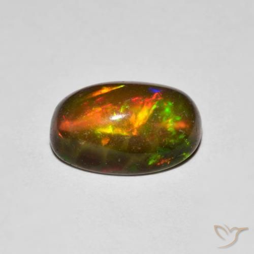 Ópalo Multicolor natural de 1.41 ct, Ovalada, Transparente