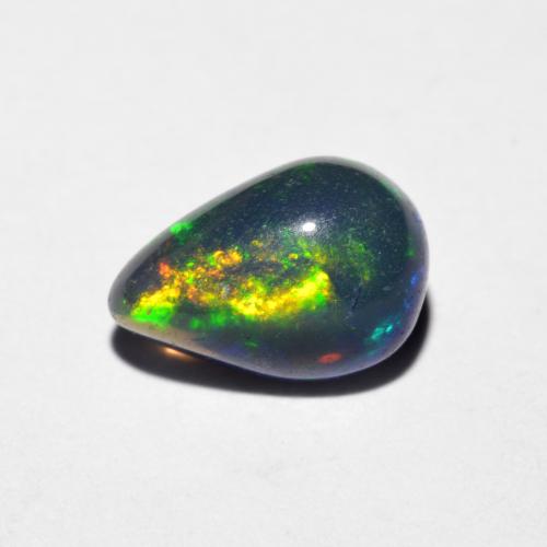 Ópalo multicolor natural de 1,03 ct, en forma de pera, opaco