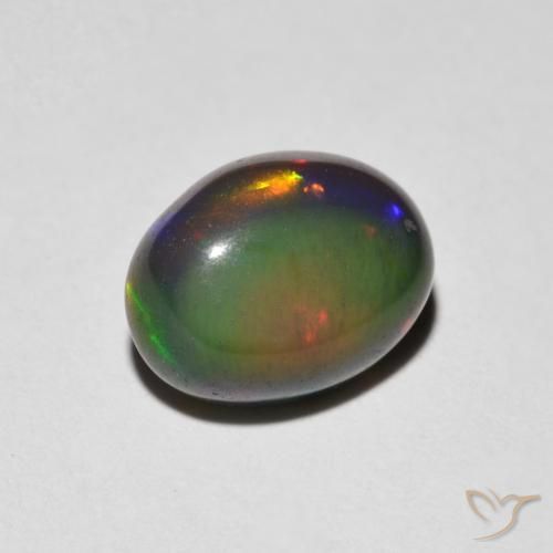 Ópalo Multicolor natural de 1.23 ct, Ovalada, Opaco