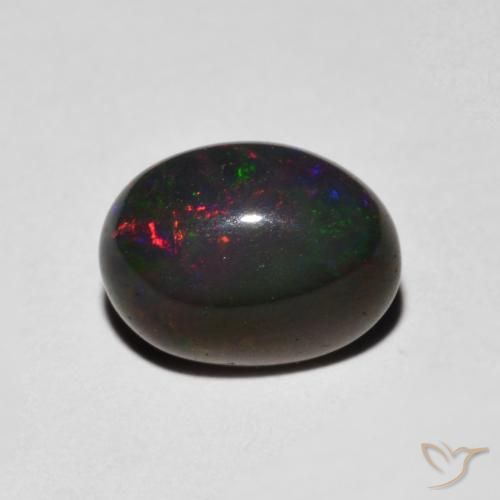 0.96ct Natural Multicolor Ópalo, Ovalada, Opaco