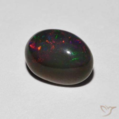 Ópalo Multicolor natural de 0.96 ct, Ovalada, Opaco