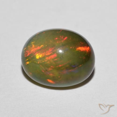 1.35ct Natural Multicolor Ópalo, Ovalada, Translúcido