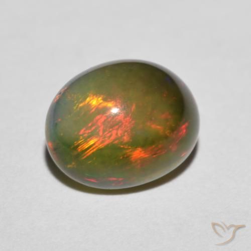 Ópalo Multicolor natural de 1.35 ct, Ovalada, Translúcido