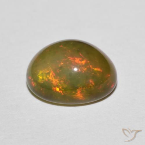 Ópalo Multicolor natural de 1.35 ct, Ovalada, Translúcido