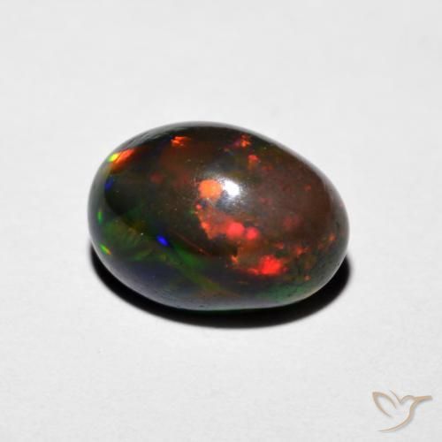 Ópalo Multicolor natural de 1.29 ct, Ovalada, Opaco