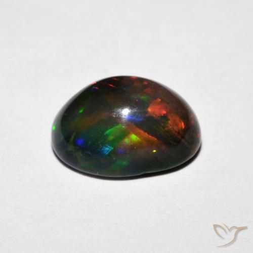 Ópalo Multicolor natural de 1.29 ct, Ovalada, Opaco