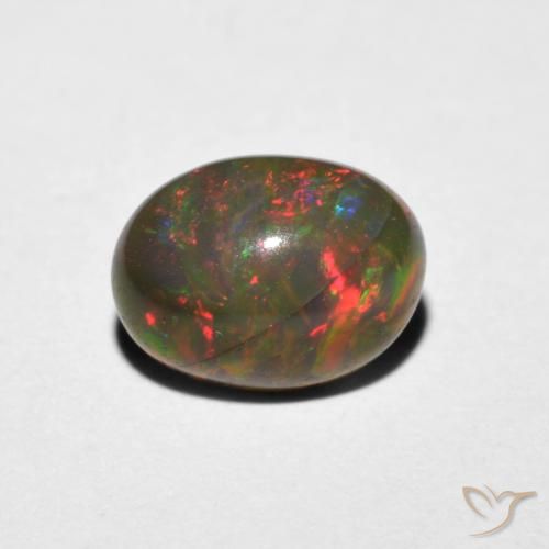 1.02ct Natural Multicolor Ópalo, Ovalada, Translúcido