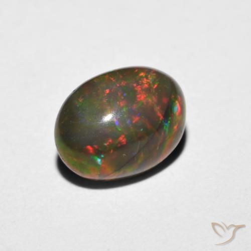 Ópalo Multicolor natural de 1.02 ct, Ovalada, Translúcido