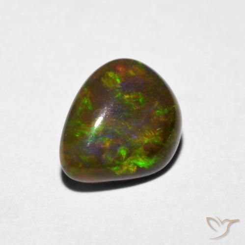 Ópalo Multicolor natural de 0.70 ct, En forma de pera, Translúcido