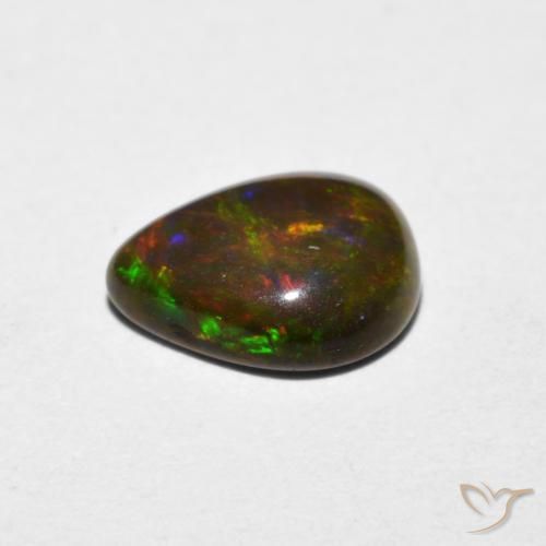 Ópalo Multicolor natural de 0.70 ct, En forma de pera, Translúcido