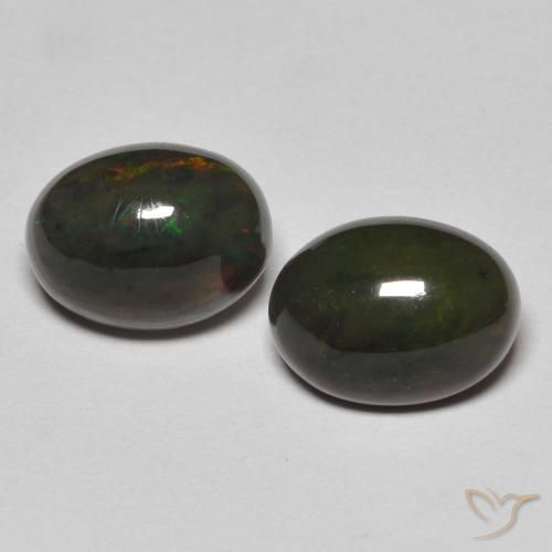 Gemas de Ópalo Multicolor natural de 1.75 ct, Ovalada, Opaco