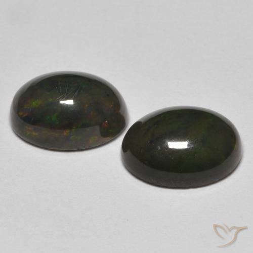 Gemas de Ópalo Multicolor natural de 1.75 ct, Ovalada, Opaco