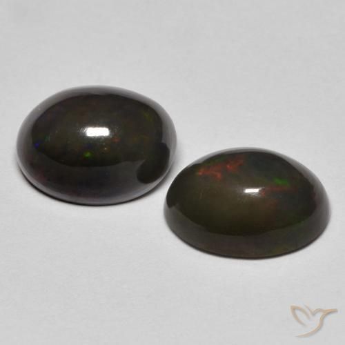 Gemas de Ópalo Multicolor natural de 1.54 ct, Ovalada, Opaco
