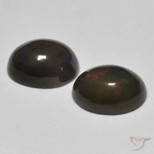 Gemas de Ópalo Multicolor natural de 1.54 ct, Ovalada, Opaco