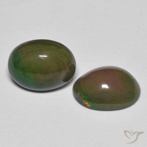 Gemas de Ópalo Multicolor natural de 1.46 ct, Ovalada, Opaco