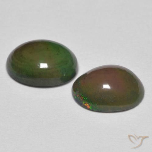 Gemas de Ópalo Multicolor natural de 1.46 ct, Ovalada, Opaco