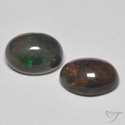Gemas de Ópalo Multicolor natural de 0.99 ct, Ovalada, Opaco