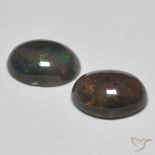 Gemas de Ópalo Multicolor natural de 0.99 ct, Ovalada, Opaco