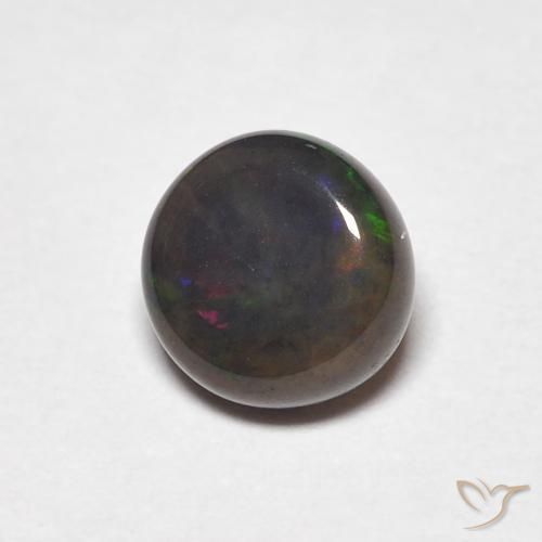 Ópalo Multicolor natural de 0.51 ct, Redondo, Opaco