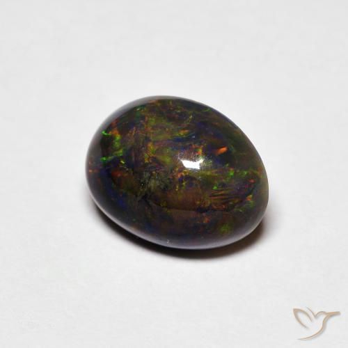 Ópalo Multicolor natural de 1.15 ct, Ovalada, Opaco