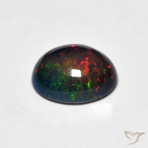 Ópalo Multicolor natural de 1.23 ct, Ovalada, Opaco