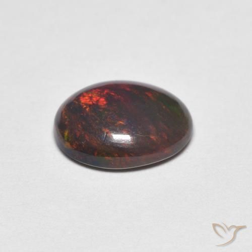 Ópalo Multicolor natural de 0.90 ct, Ovalada, Opaco