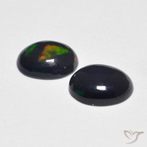 Gemas de Ópalo Multicolor natural de 0.80 ct, Ovalada, Opaco