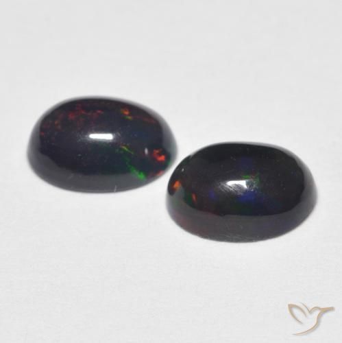 Gemas de Ópalo Multicolor natural de 0.93 ct, Ovalada, Opaco