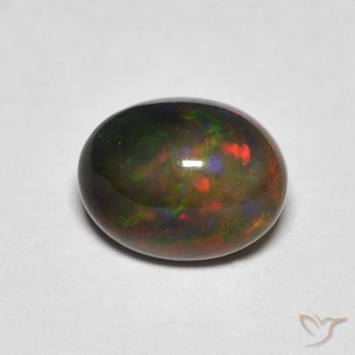 1.25ct Natural Multicolor Ópalo, Ovalada, Opaco