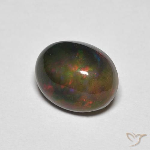 Ópalo Multicolor natural de 1.25 ct, Ovalada, Opaco