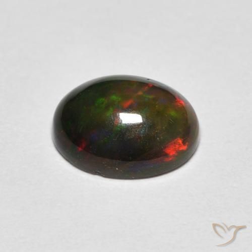 Ópalo Multicolor natural de 1.25 ct, Ovalada, Opaco