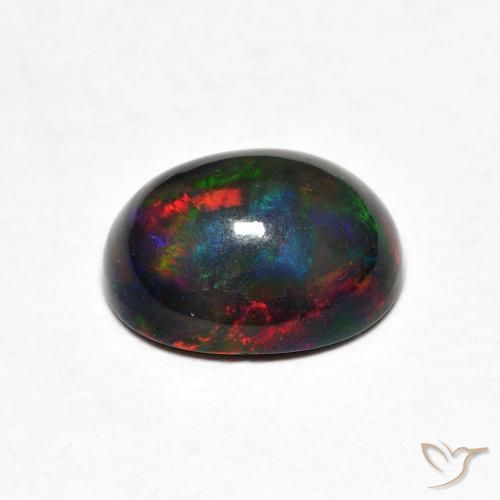 Ópalo Multicolor natural de 1.40 ct, Ovalada, Opaco