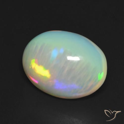 Ópalo Multicolor natural de 3.28 ct, Ovalada, Transparente