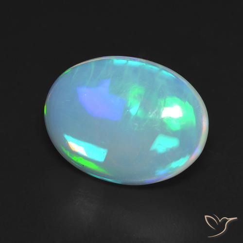 Ópalo Multicolor natural de 3.56 ct, Ovalada, Transparente
