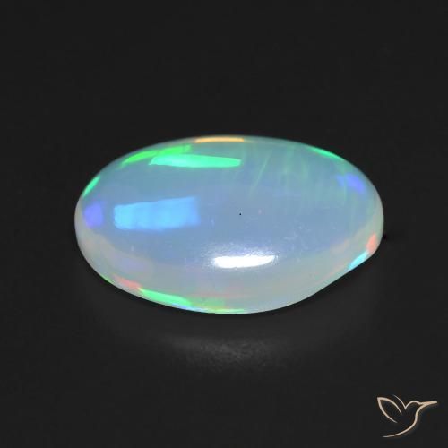 Ópalo Multicolor natural de 3.56 ct, Ovalada, Transparente